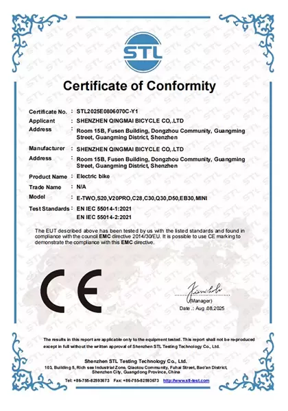 Certifik&aacute;t CE-EMC