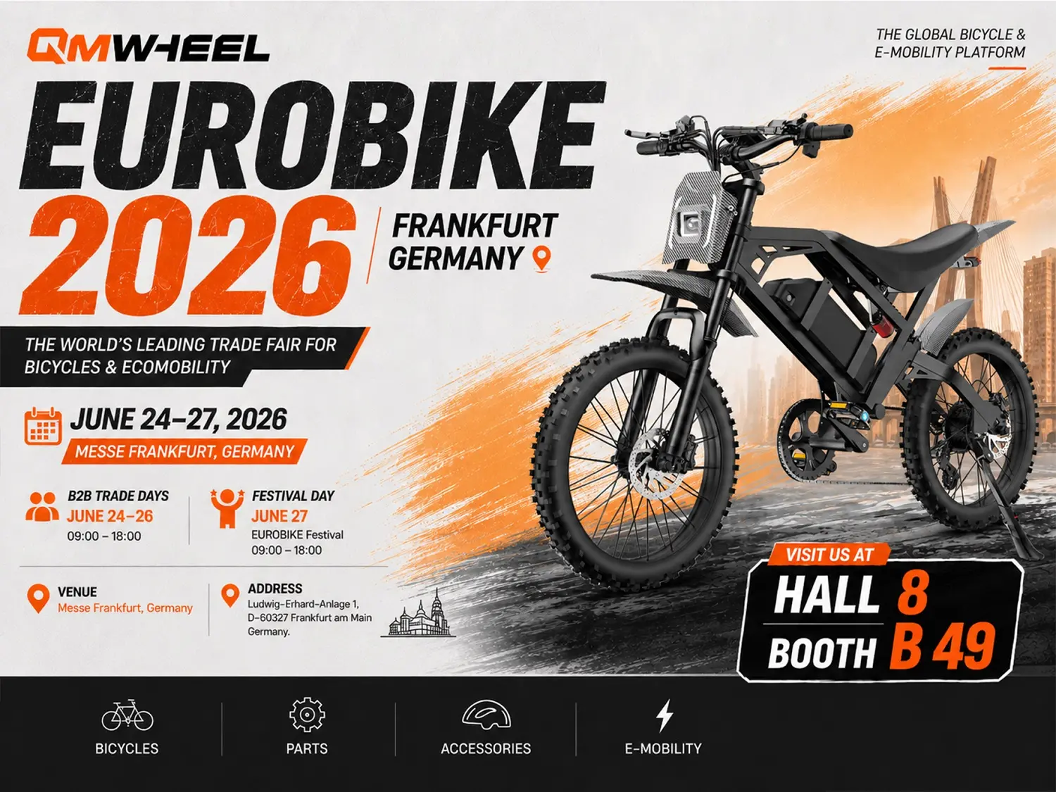 QMWHEEL vystav&iacute; na EUROBIKE 2026 vysoce v&yacute;konn&aacute; elektrokola s tlust&yacute;mi pneumatikami