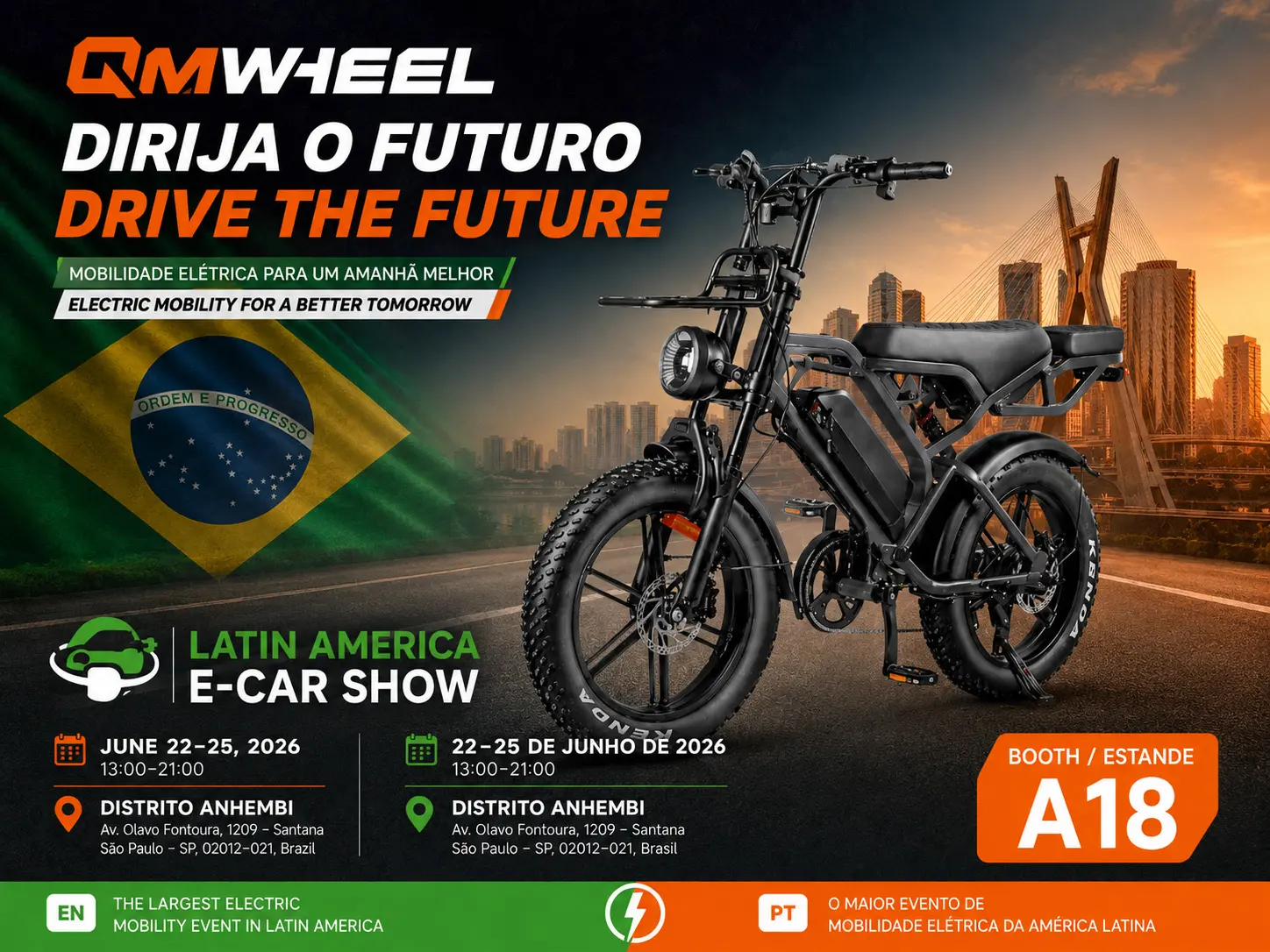 QMWHEEL vystav&iacute; na E-bike show vysoce v&yacute;konn&aacute; elektrokola s tlust&yacute;mi pneumatikami